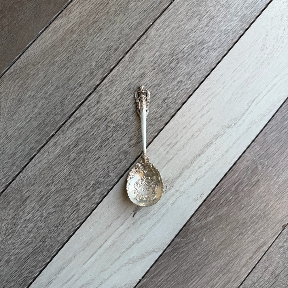 Grande Baroque by Wallace Sterling Silver Christmas 2000 Sugar Spoon